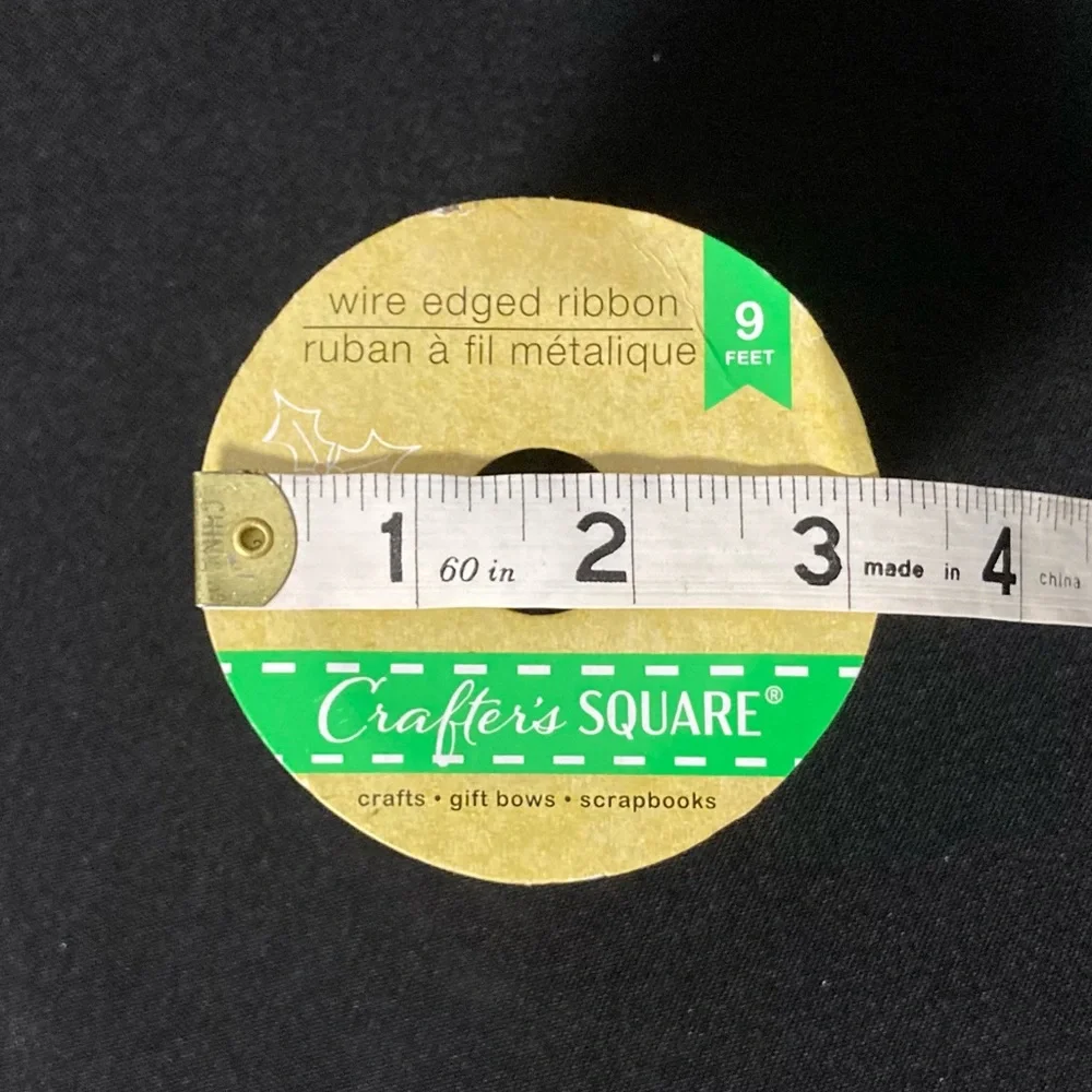 Crafter’s Square Holiday Red Wire Edged Ribbon 2.5” x 108”